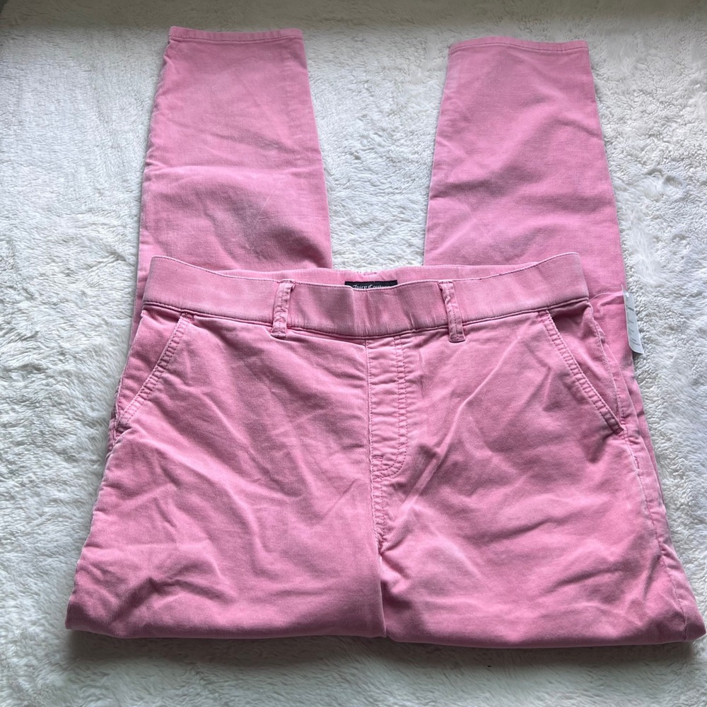 Juicy Couture California Skinny Corduroy Pants Sea Pink High Rise Size 32 JC085